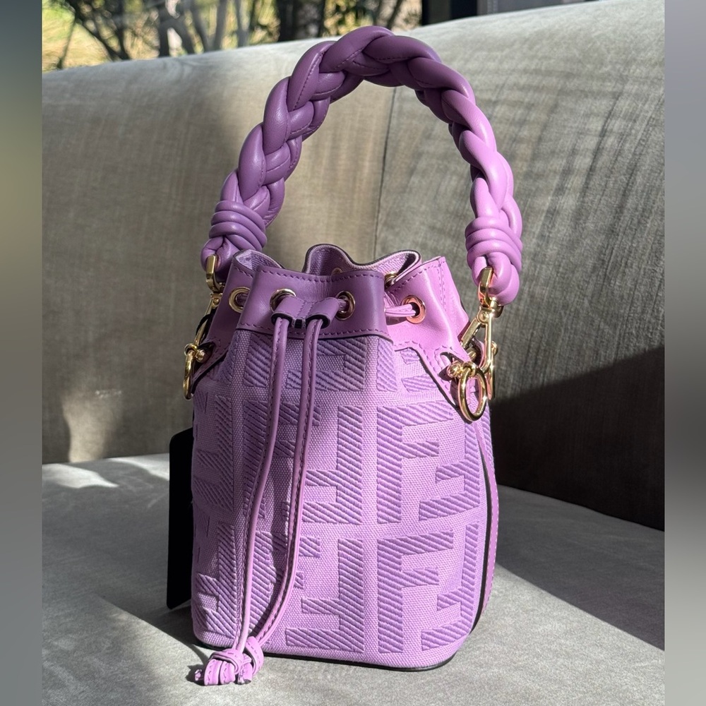 Fendi Purple Mini Bag with Gold Hardware and Monogram